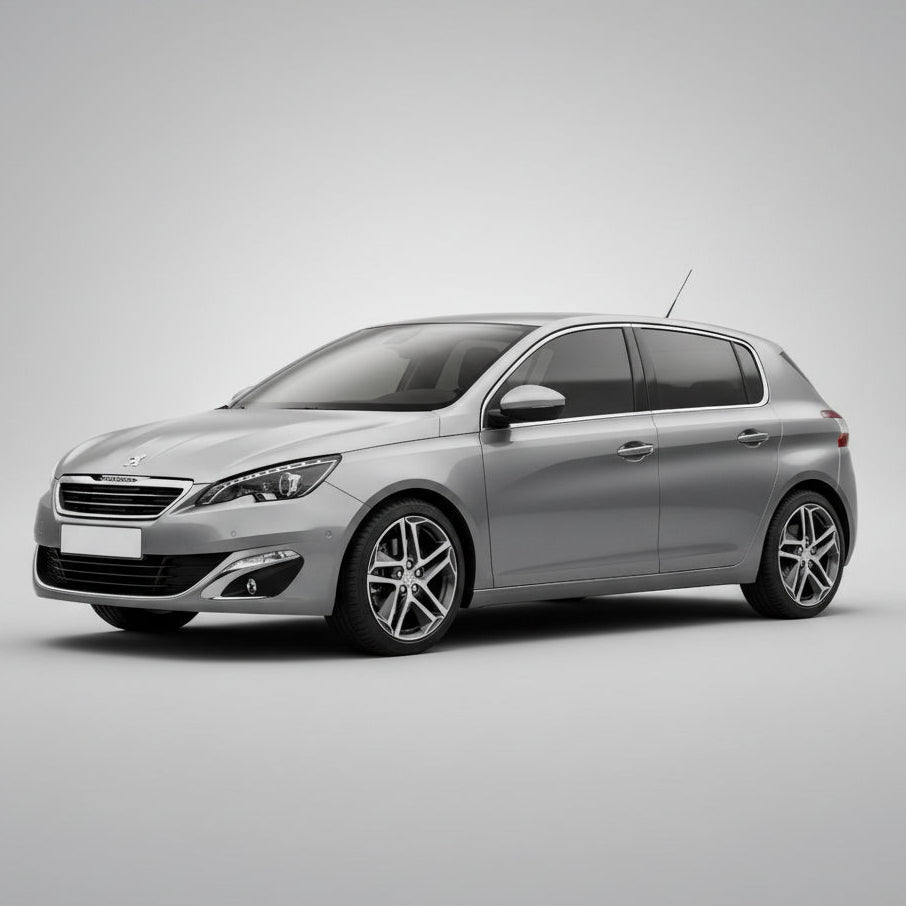 Silver car on a gray background