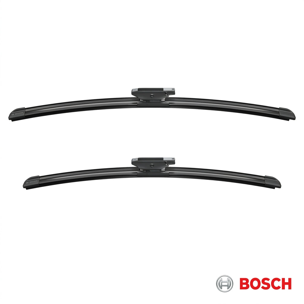 Set de două ștergătoare plate Bosch Aerotwin A692S pe fundal alb