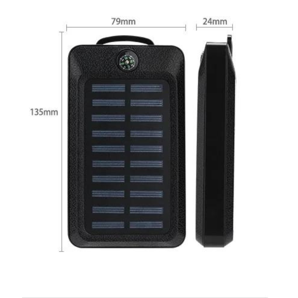 Lanternă Solară Puternică și Rezistentă la Apă cu Power Bank 16800 mAh, Busolă, LED și Încărcare USB pentru Camping