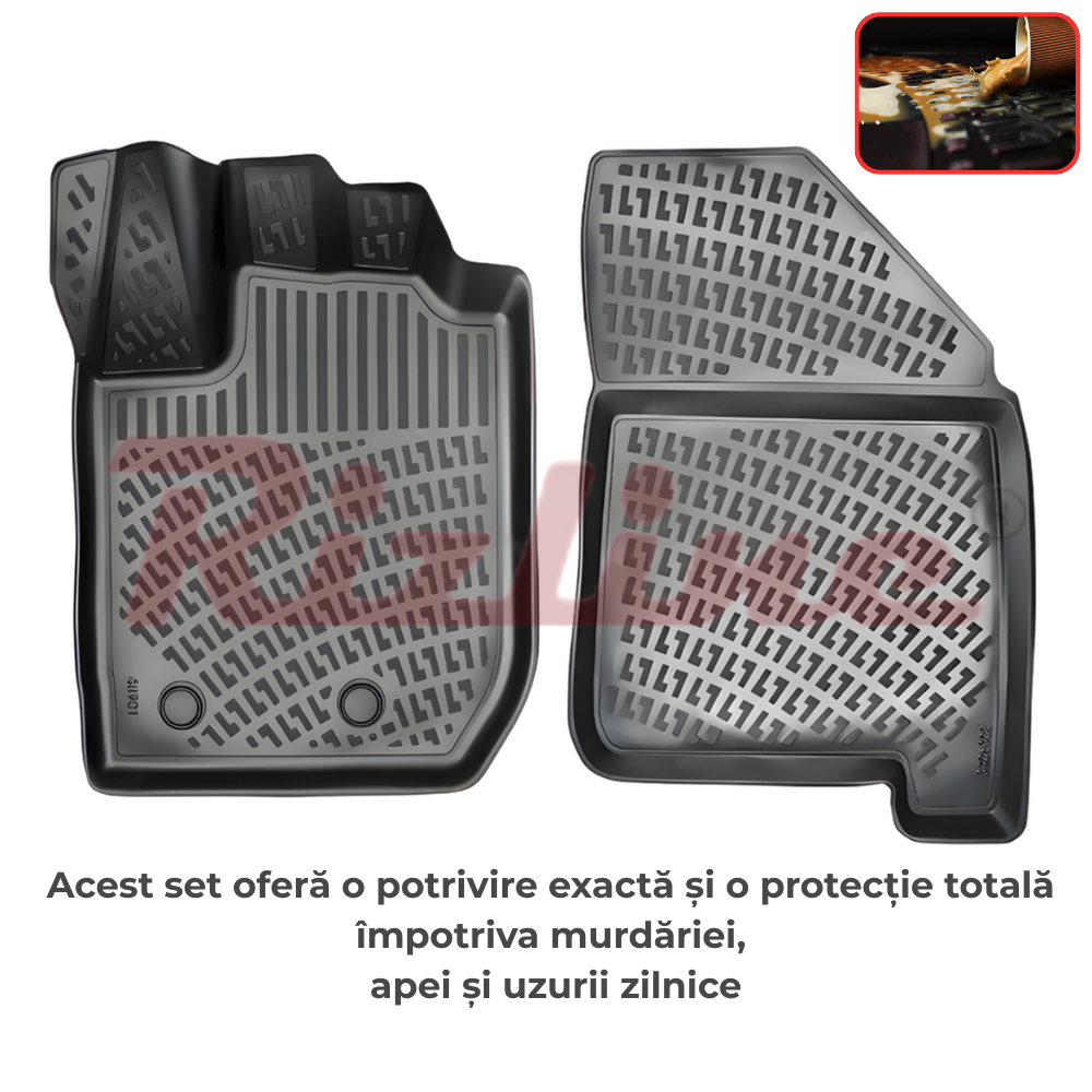 Complete set Rizline Dacia Duster 2018–2022 4x2 Prestige – Front, rear mats and trunk tray