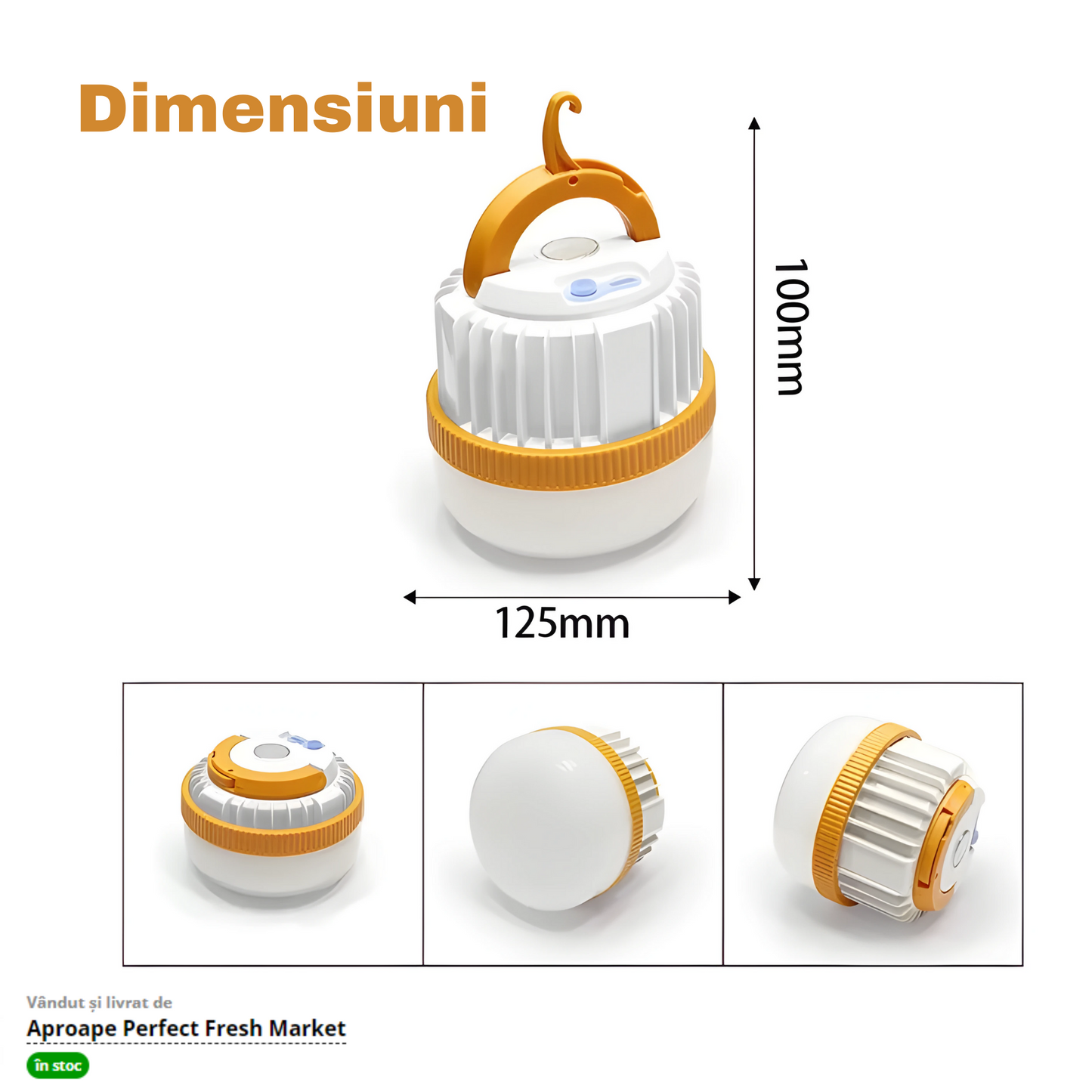 Lampă Bulb LED PuternicăCuMagnet și BaterieLitiu