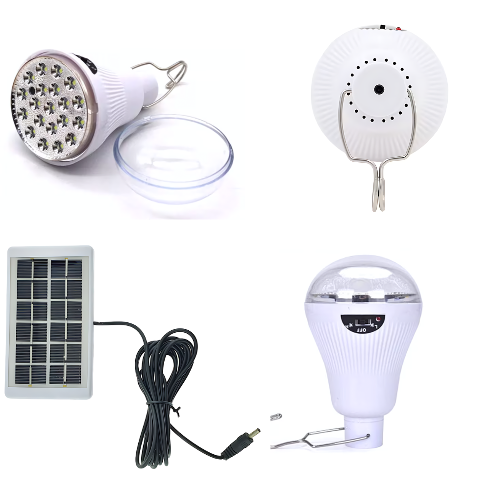 Lampa Camping Solară Fotofun, LED 20 buc, Încărcare Solară și USB, 1100 mAh, Autonomie 7 ore, Alb