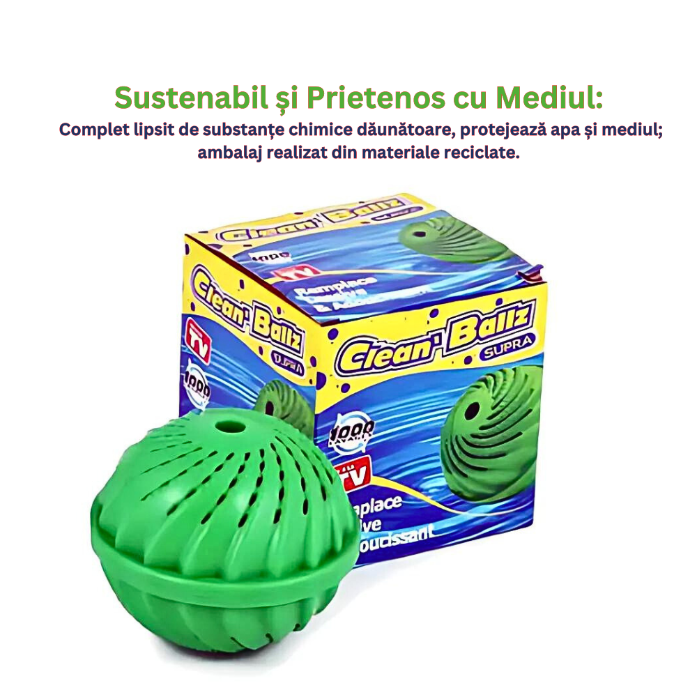 Eco Wash Ball pentru Spălare fără Detergent - Sustenabil, Antibacterian, Prietenos cu Mediul