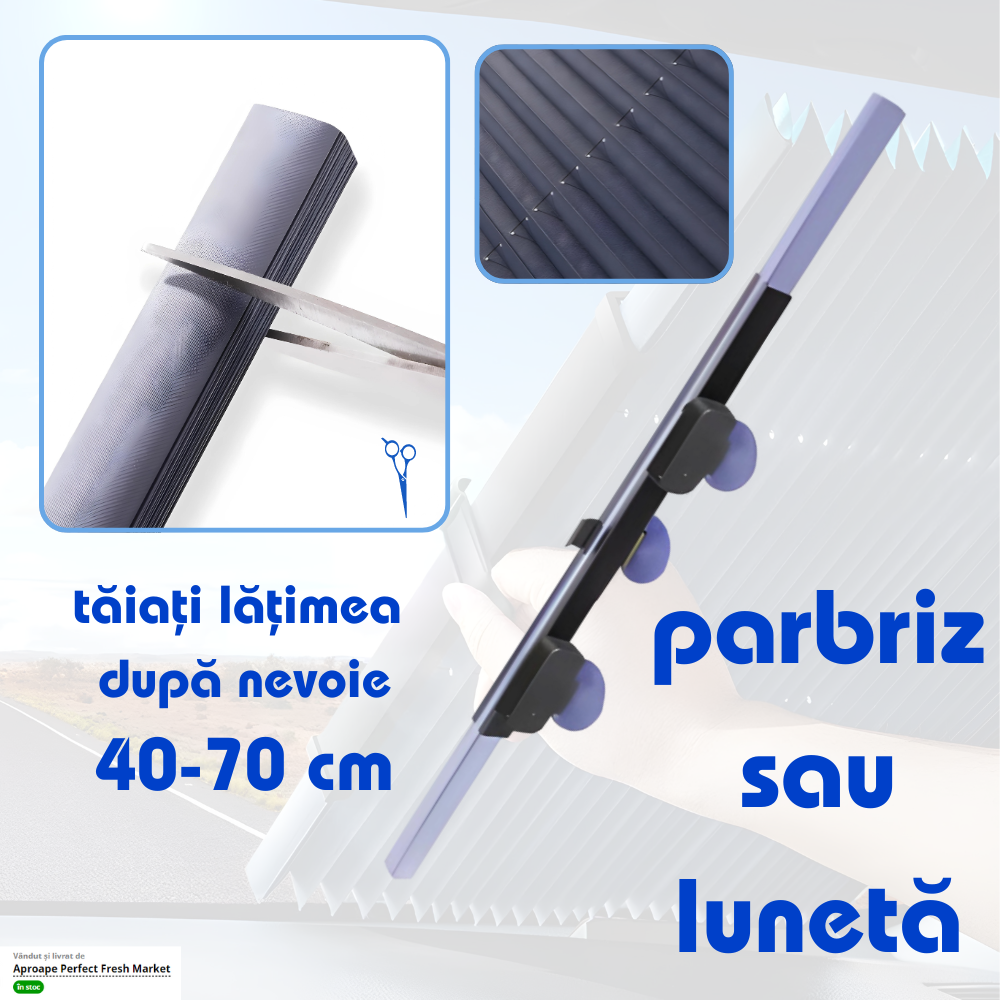 Parasolar Auto Retractabil pentru Blocarea Soarelui și Izolație Termică