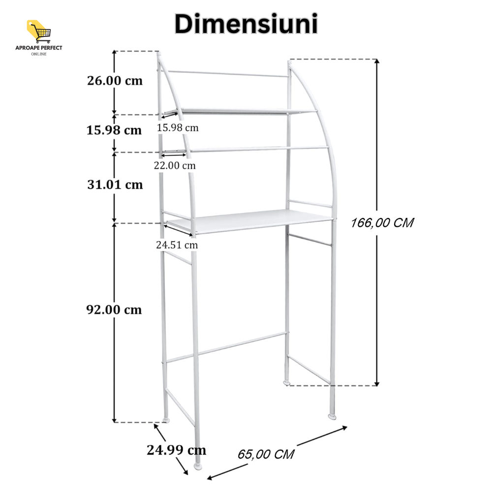 Raft de Depozitare pentru Mașina de Spălat cu 3 Nivele