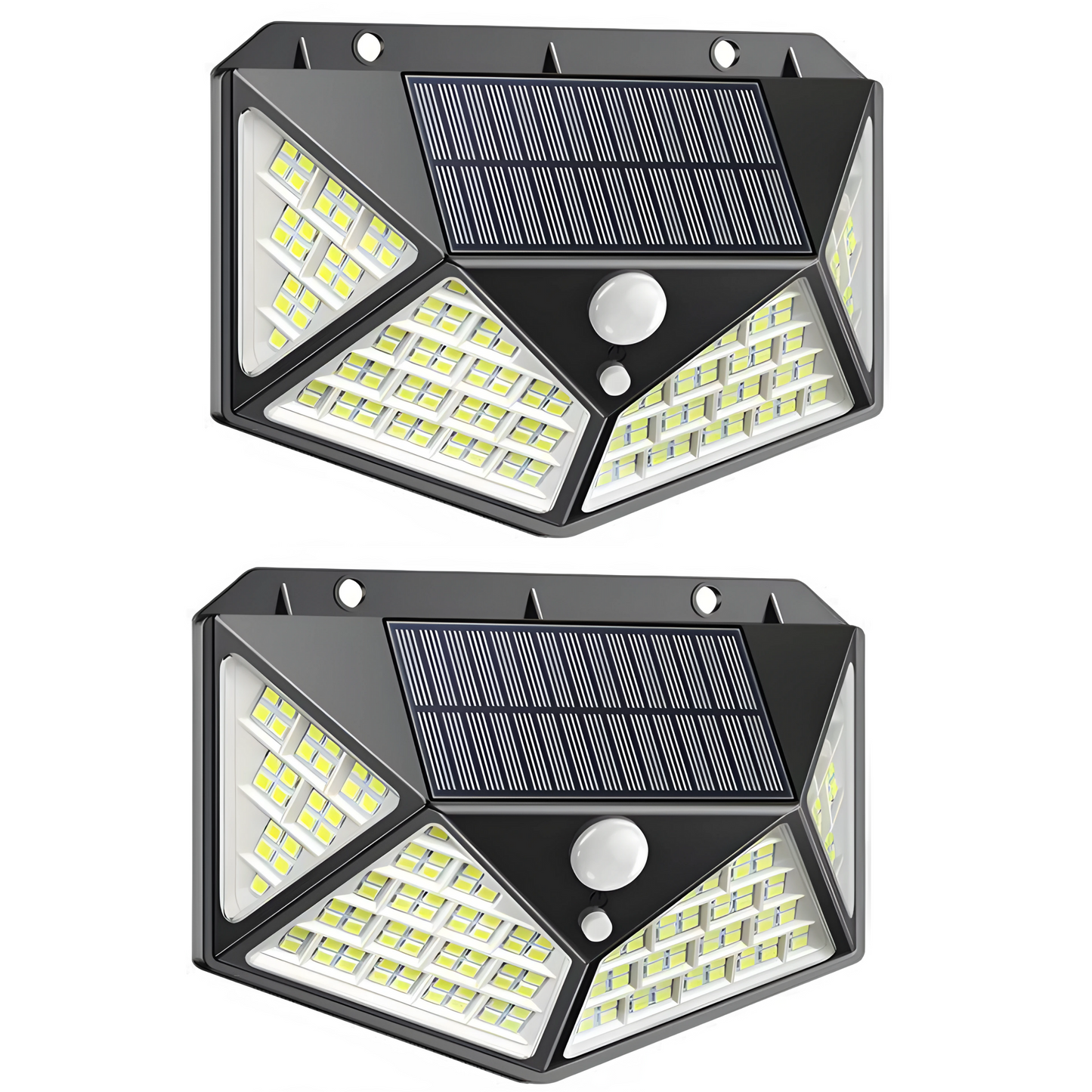 Set 6 x LămpiSolare 222 LED cu SenzorDeMișcare, IluminarePuternică, PanouSolar și BaterieReîncărcabilă - Energie Verde, Rezistent la Apă