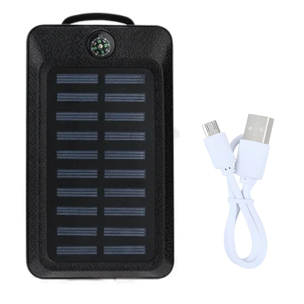 Lanternă Solară Puternică și Rezistentă la Apă cu Power Bank 16800 mAh, Busolă, LED și Încărcare USB pentru Camping