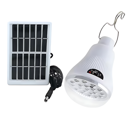 Lampa Camping Solară Fotofun, LED 20 buc, Încărcare Solară și USB, 1100 mAh, Autonomie 7 ore, Alb