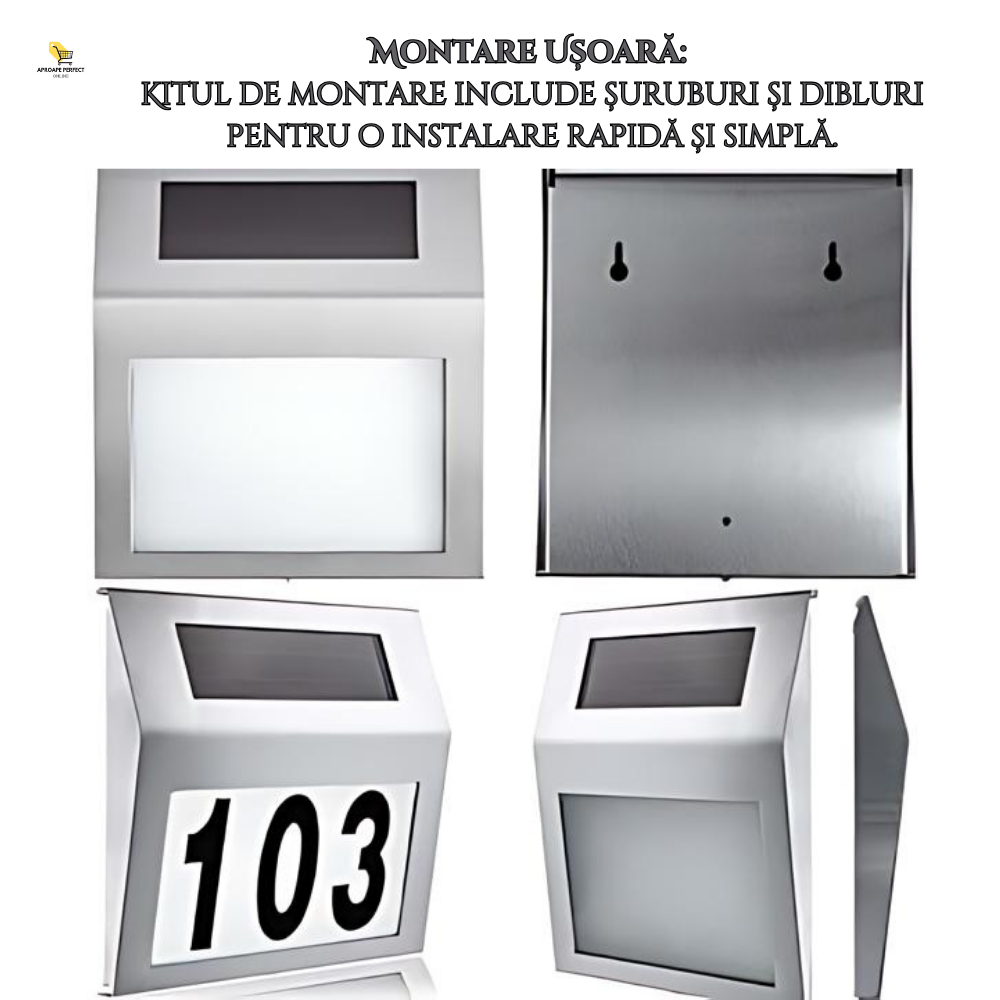 Număr de Casă Personalizat cu Panou Solar