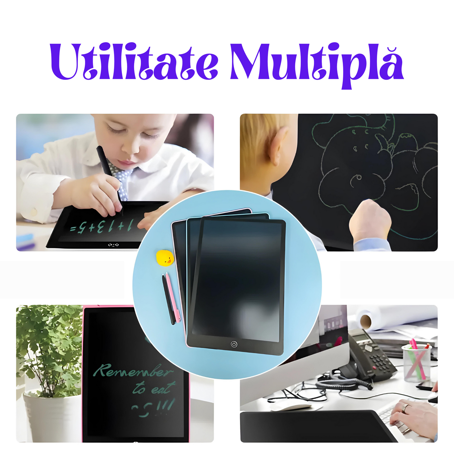 Tableta de Scriere LCD 6.5/12 inch, Tablă de Desen pentru Copii, Jucărie de Scris Graffiti, Tablă de Scris Magica