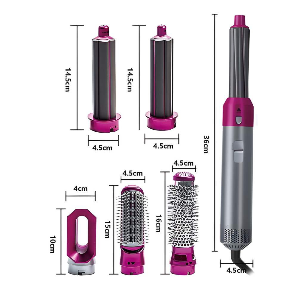 Hot Air Brush - Set Profesional 5 în 1 pentru Coafură