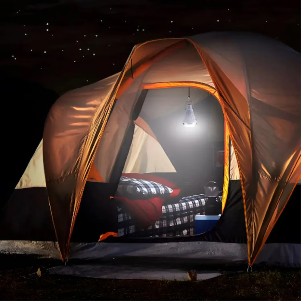 Lampa Camping Solară Fotofun, LED 20 buc, Încărcare Solară și USB, 1100 mAh, Autonomie 7 ore, Alb