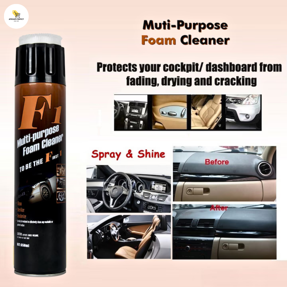 Spray Spumă de Curățare pentru Scaune Auto - Car Seat Cleaner Foam Spray, 600 ml, Eco-Friendly, pH Neutru