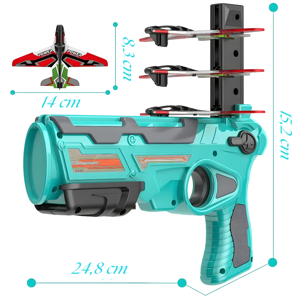 Imagine in detaliu pistol lansator de avioane din spumă eva