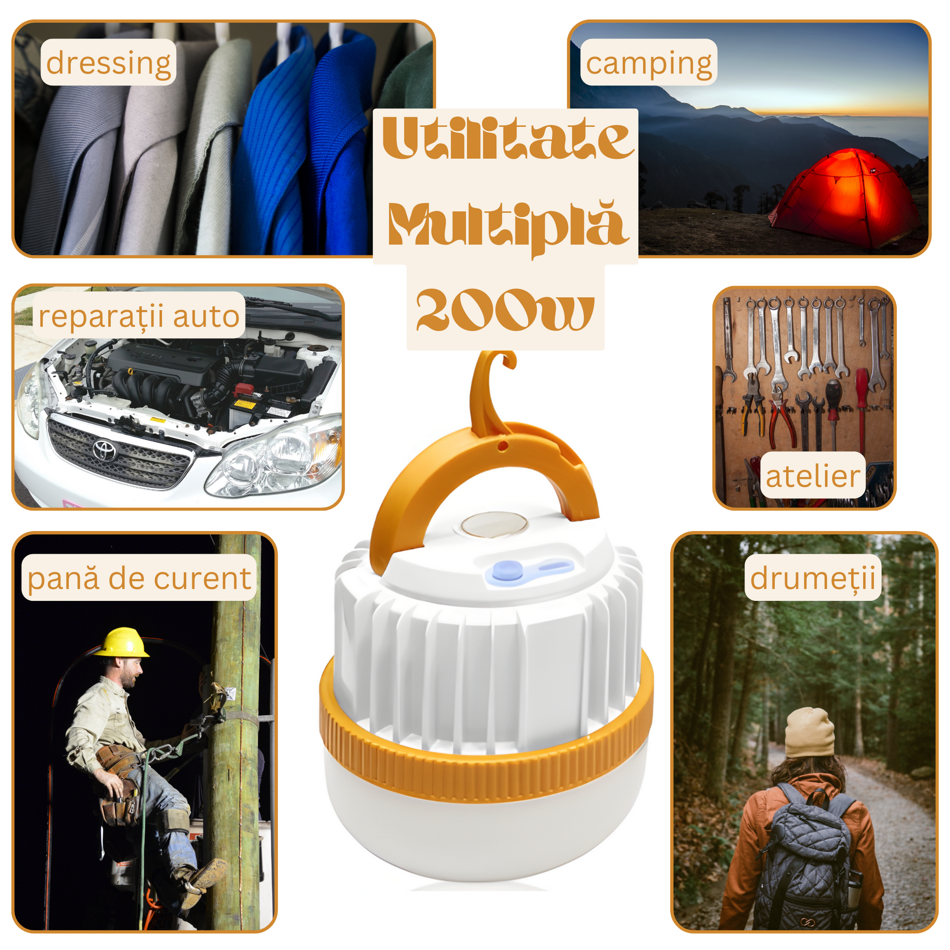 Lampa led cu utilizări multiple,camping,emergency,atelier,reparații auto