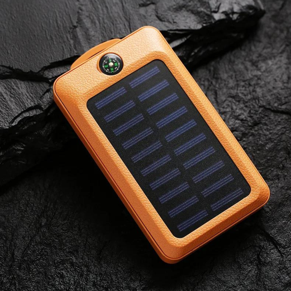 Lanternă Solară Puternică și Rezistentă la Apă cu Power Bank 16800 mAh, Busolă, LED și Încărcare USB pentru Camping