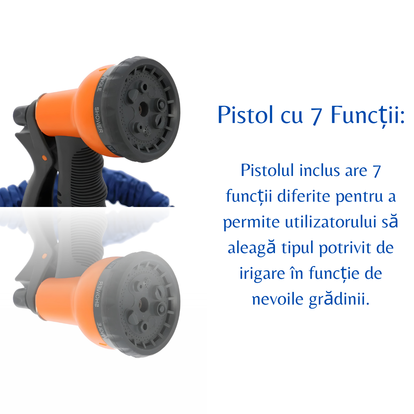 Kit pentru irigatii cu furtun pentru gradina, extensibil 19 mm, 5-15 m + cuple + pistol de stropit + perie