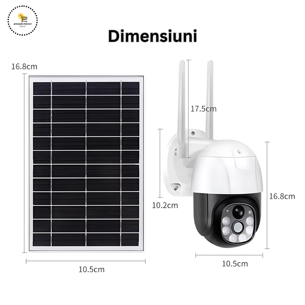 Cameră de Supraveghere Wireless 1080P HD cu Alimentare Solară