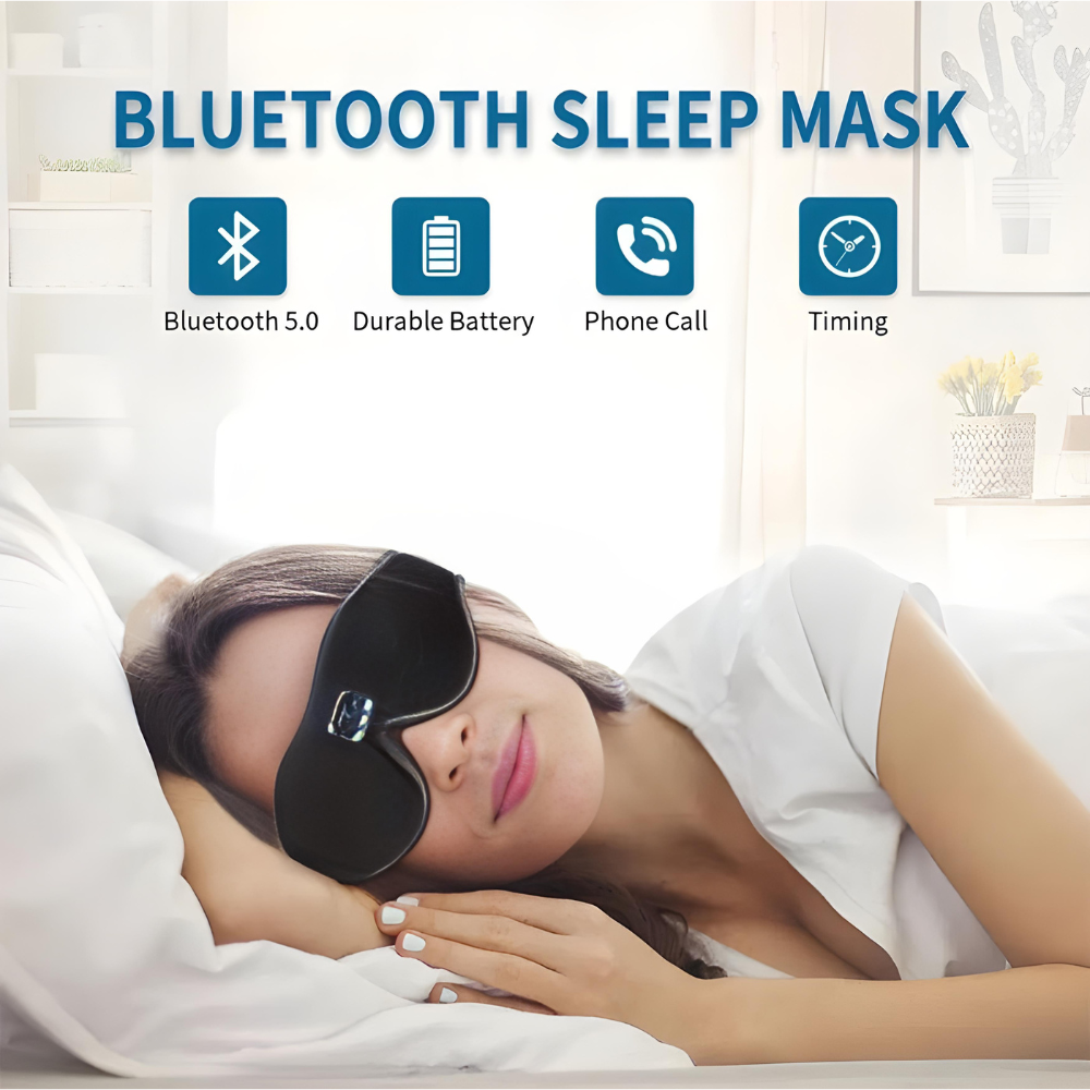 Masca de Somn cu Căști Bluetooth 3D, Difuzor HD încorporat pentru Muzică și Relaxare