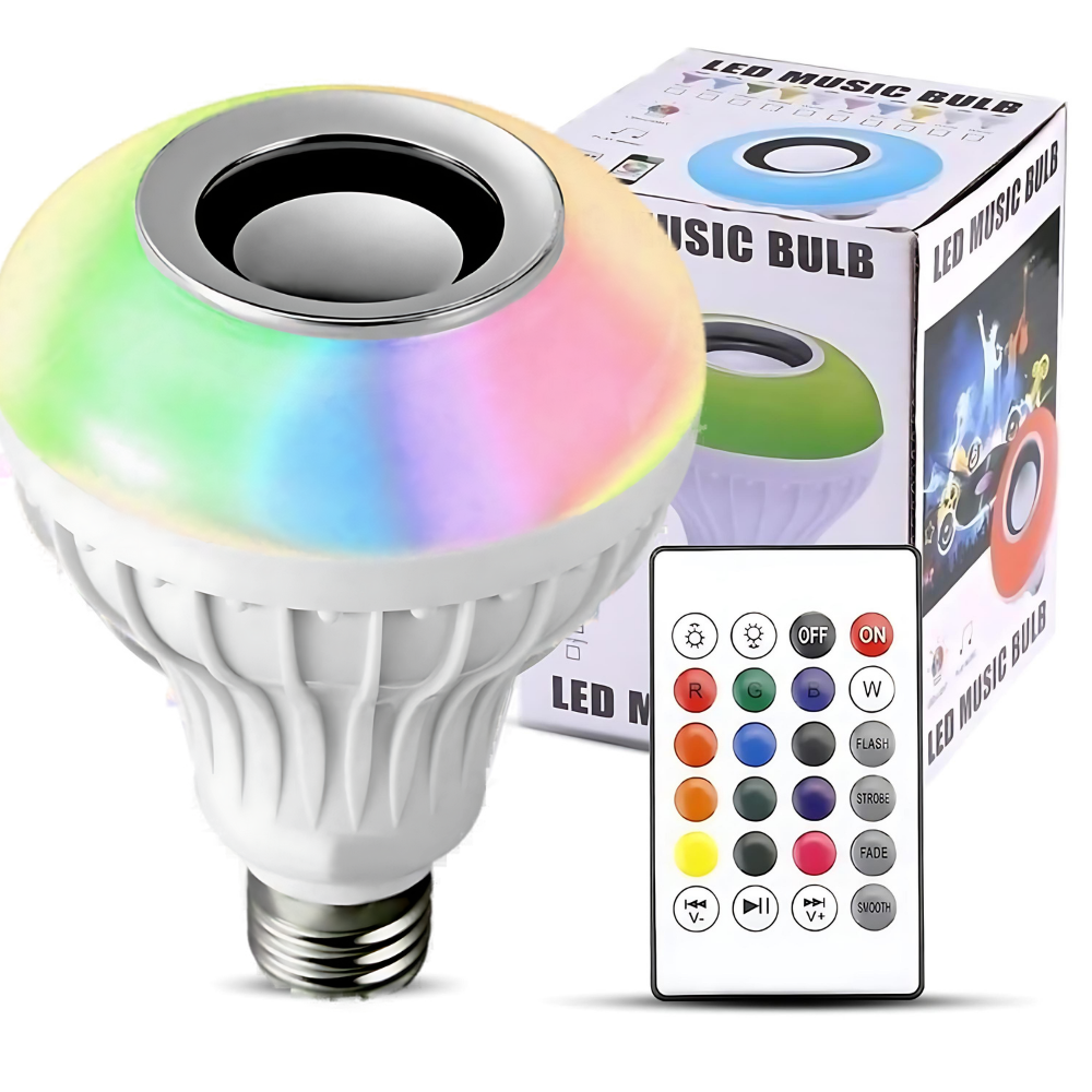 Smart LED Bulb cu Muzică Bluetooth și Telecomandă Wireless