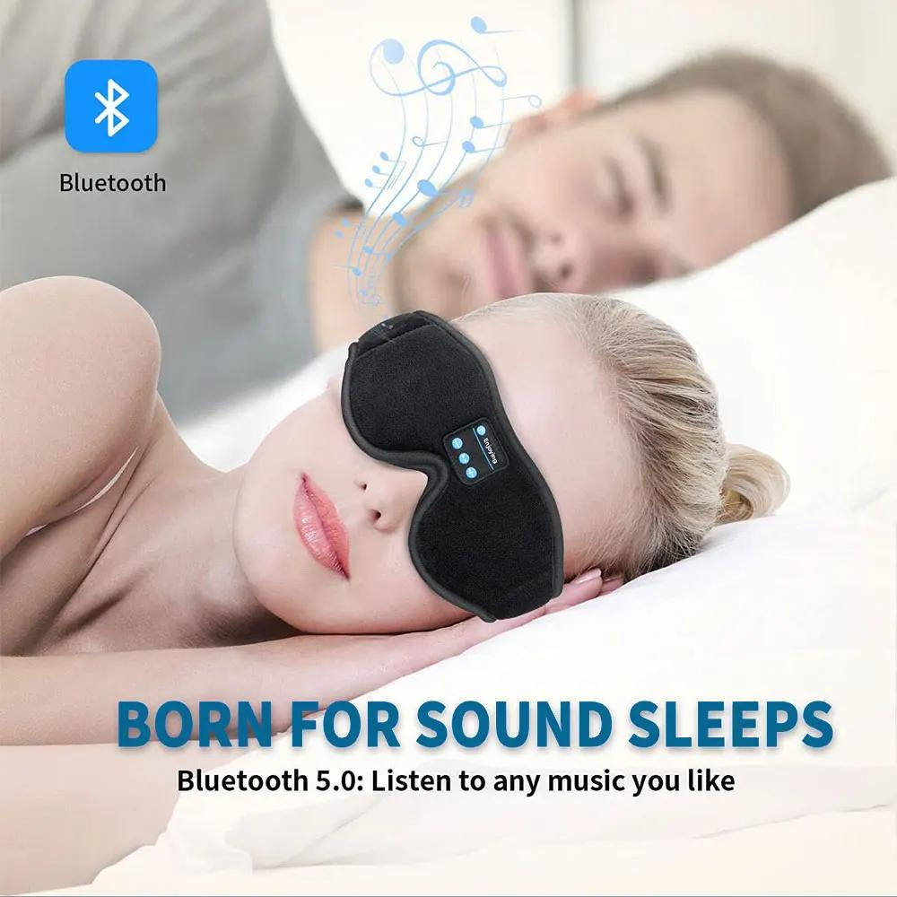 Masca de Somn cu Căști Bluetooth 3D, Difuzor HD încorporat pentru Muzică și Relaxare