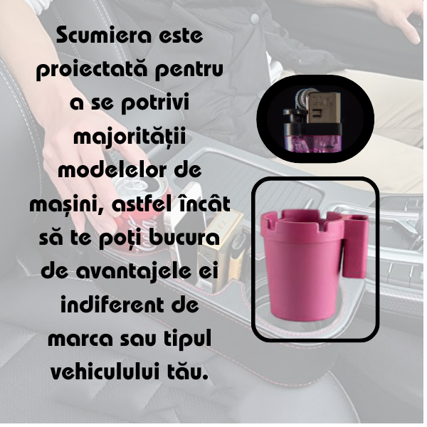 ScumieraAuto cu Suport Integrat pentru Brichetă