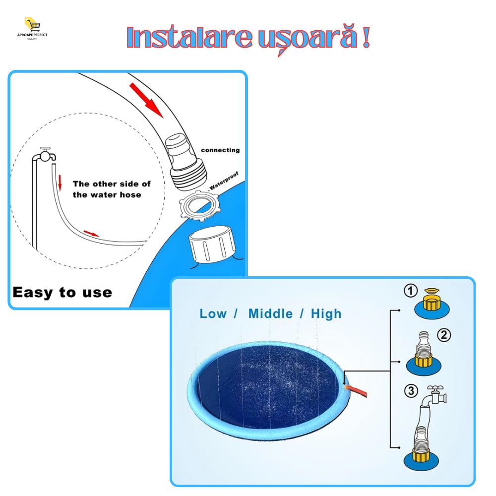 Piscina gonflabila cu stropitoare , diametru 170 cm