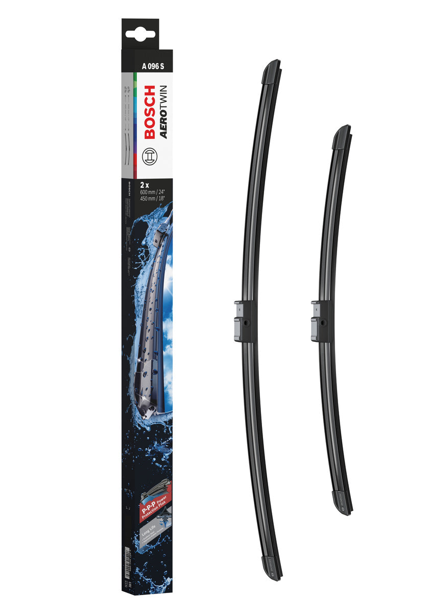 Ambalaj Bosch Aerotwin A096S alături de două ștergătoare