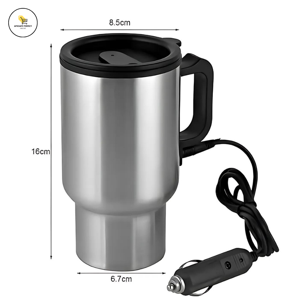 Cana Termos Auto 12V cu Alimentare la Brichetă, 450ml, Inox, 100℃