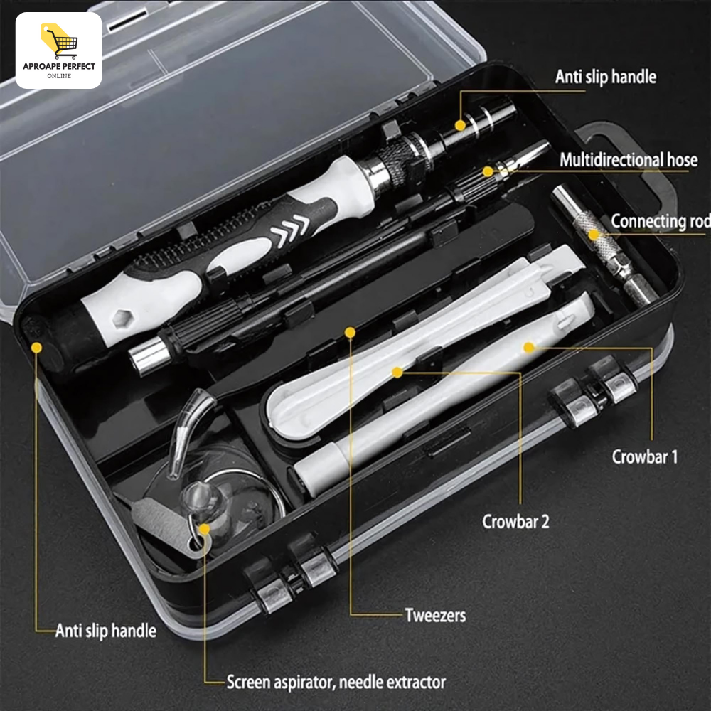 Set Profesional de Șurubelnițe de Precizie 115 în 1 - Kit Magnetic de Reparații cu 98 de Biți