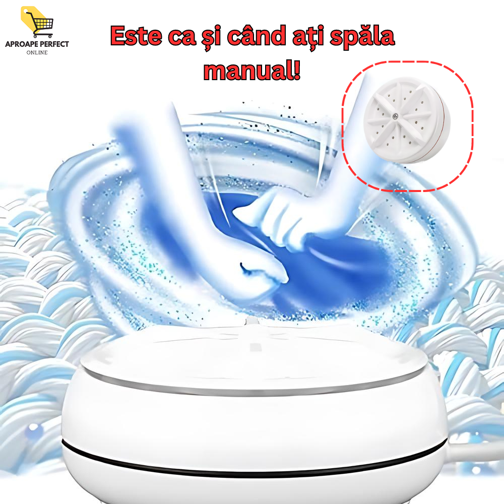 Mini Mașină de Spălat Portabilă, Alimentată prin USB, Silențioasă