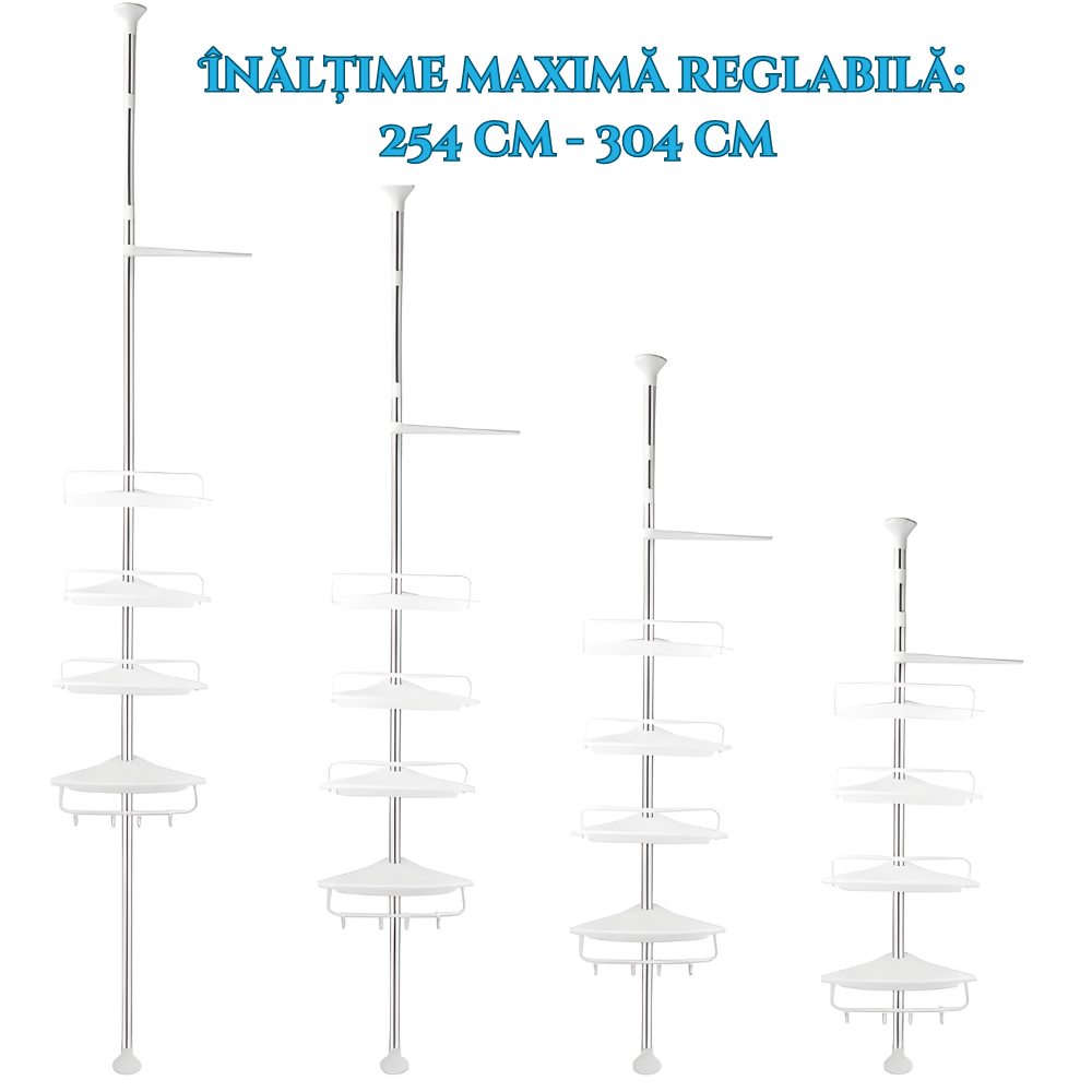 Raft de Baie Telescopic cu 4 Etajere