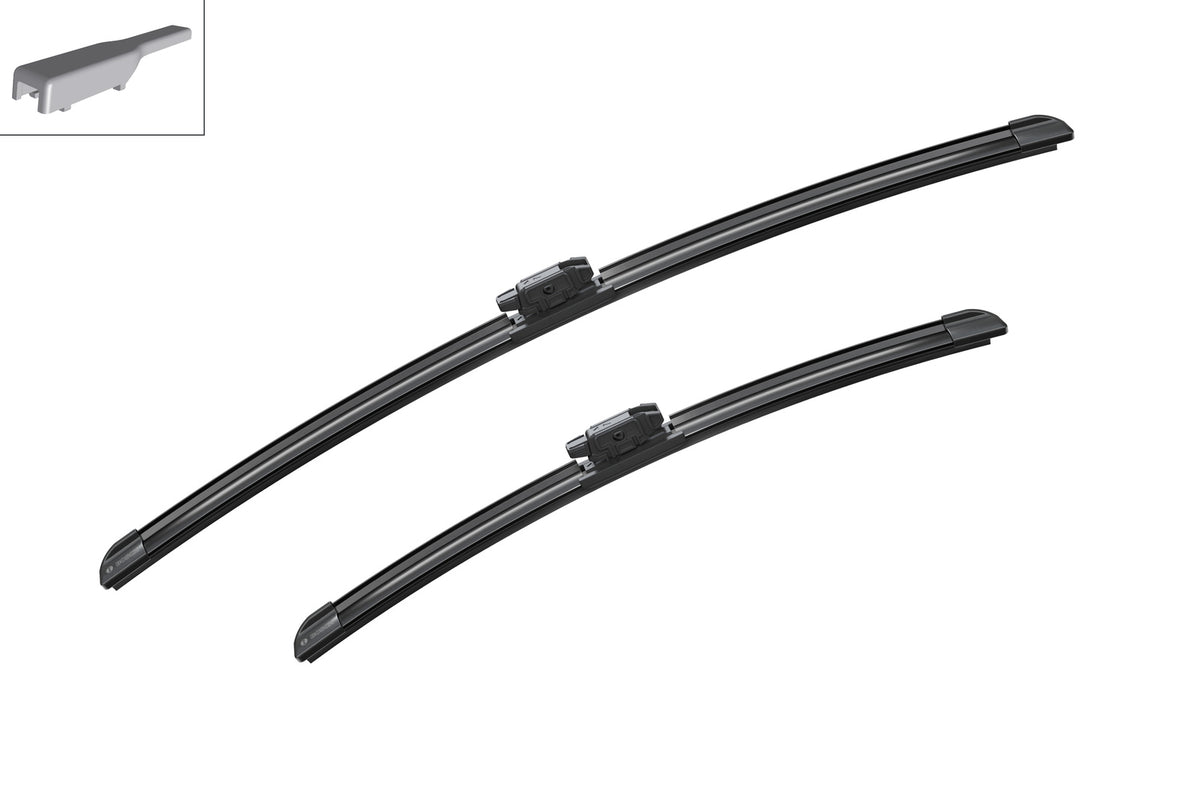 Set Bosch Aerotwin A109S cu două lamele și ilustrația brațului