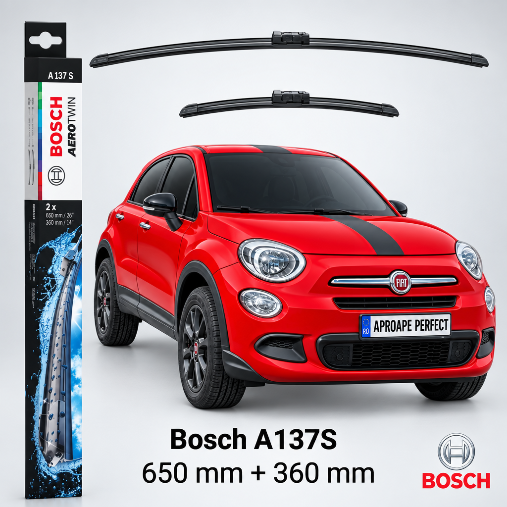 Ștergătoare Fiat 500X (334) din 11.2014 fără senzor de ploaie | Bosch A137S