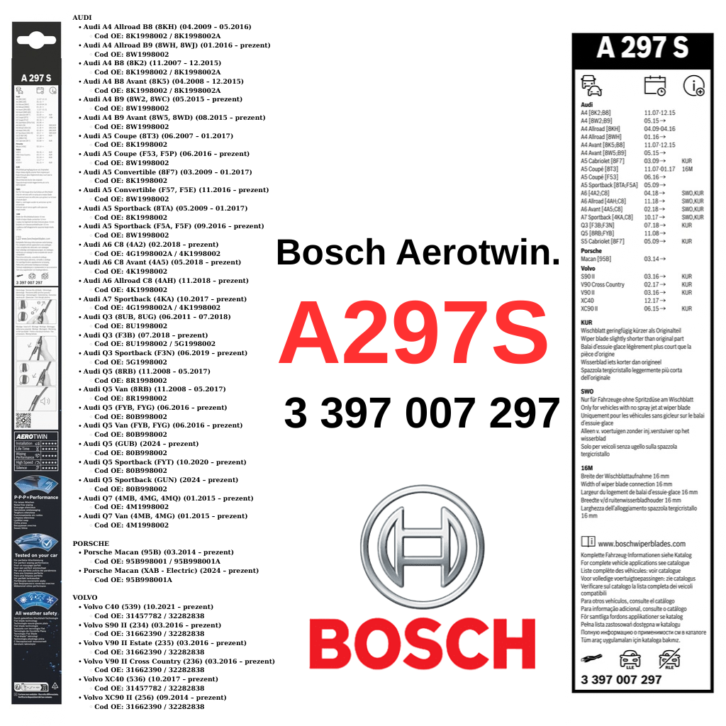 Modele compatibile BOSCH Aerotwin A297S