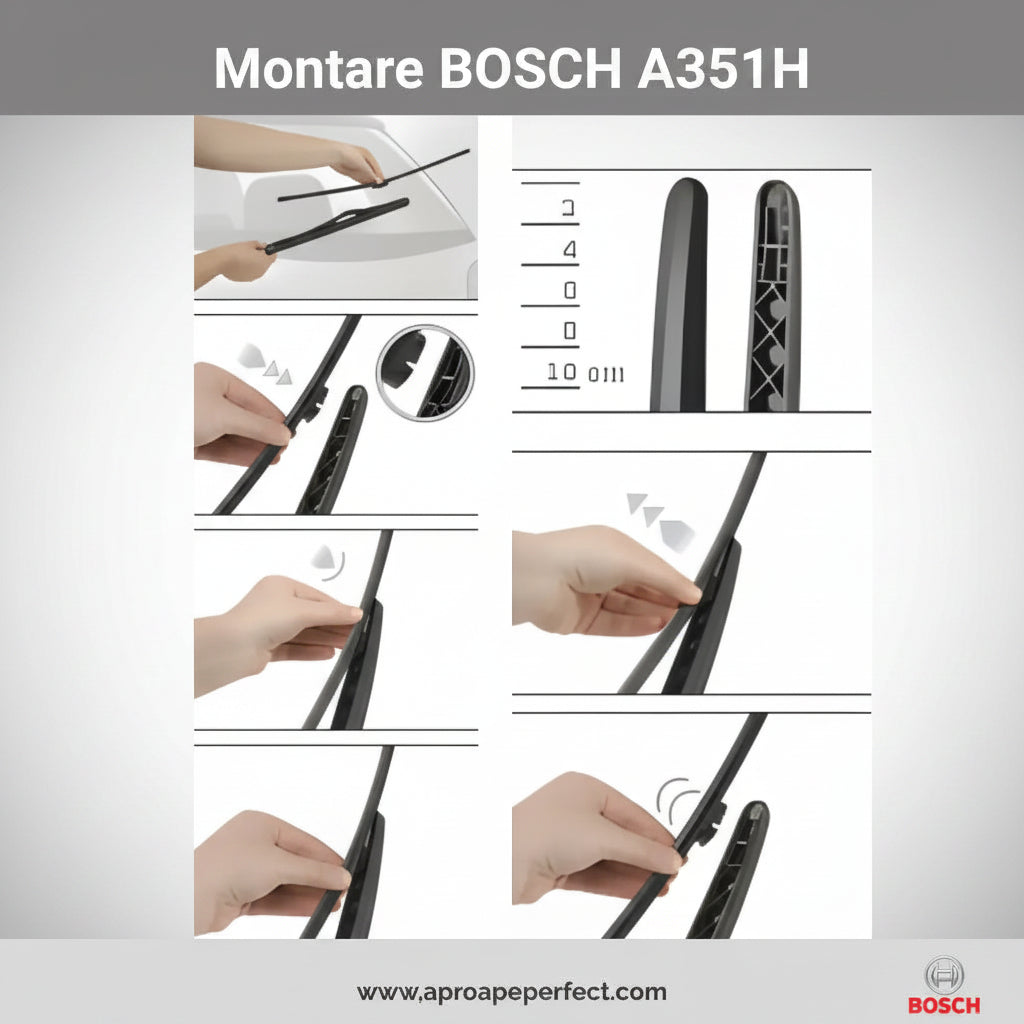 Ghid vizual de montaj ștergător Bosch A351H