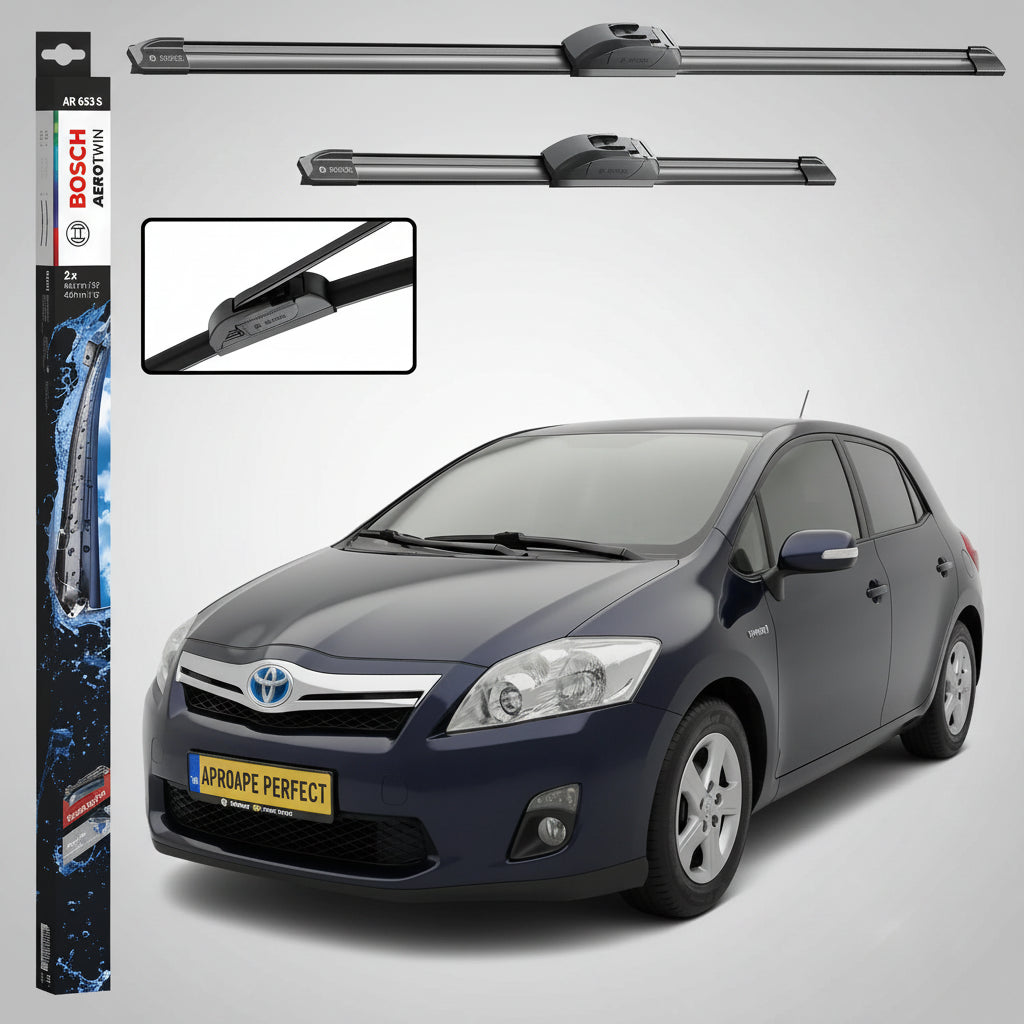 Set 2 Ștergătoare Parbriz Bosch Aerotwin Retrofit AR653S pentru Toyota Auris E15 (2006–2012) – 650 mm + 400 mm | Prindere Tip Cârlig (J-Hook)