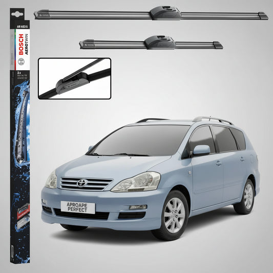 Set 2 Ștergătoare Parbriz Bosch Aerotwin Retrofit AR653S pentru Toyota Avensis Verso M2 (2001–2009) – 650 mm + 400 mm | Prindere Tip Cârlig (J-Hook)