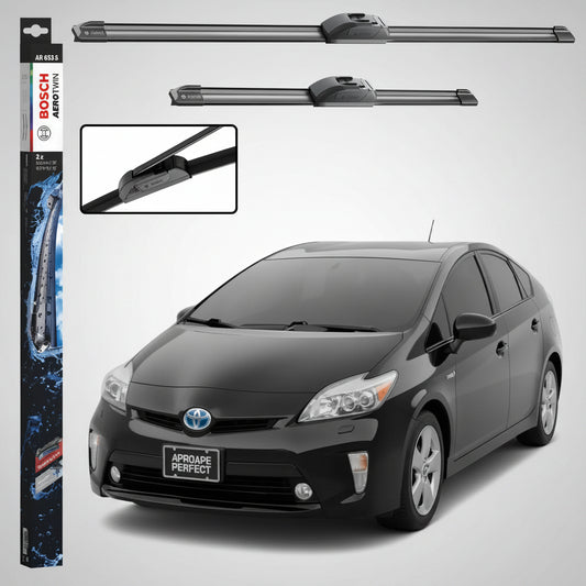 Set 2 Ștergătoare Parbriz Bosch Aerotwin Retrofit AR653S pentru Toyota Prius W2/W3 (2003–2015) – 650 mm + 400 mm | Prindere Tip Cârlig (J-Hook)