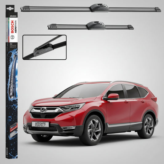 Set 2 Ștergătoare Parbriz Bosch Aerotwin Retrofit AR653S pentru Honda CR-V V RW/RT (2018–2023) – 650 mm + 400 mm | Prindere Tip Cârlig (J-Hook)