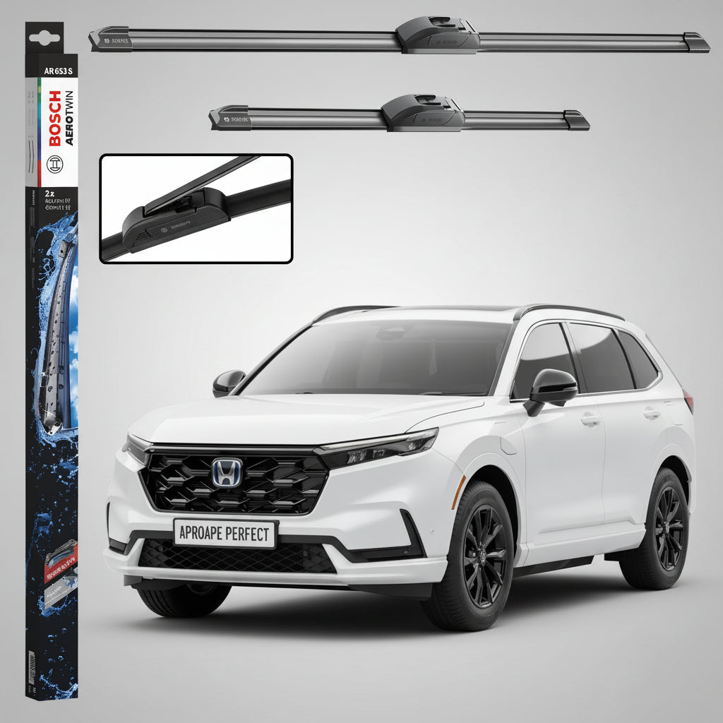Set 2 Ștergătoare Parbriz Bosch Aerotwin Retrofit AR653S pentru Honda CR-V VI RS/RY (2023–Prezent) – 650 mm + 400 mm | Prindere Tip Cârlig (J-Hook)