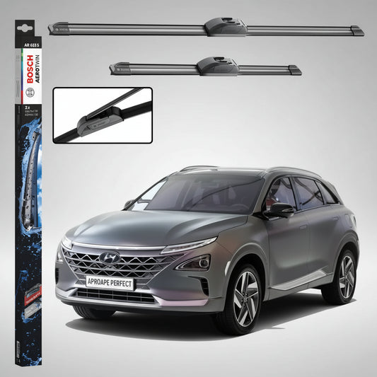 Set 2 Ștergătoare Parbriz Bosch Aerotwin Retrofit AR653S pentru Hyundai Nexo FE (2018–Prezent) – 650 mm + 400 mm | Prindere Tip Cârlig (J-Hook)