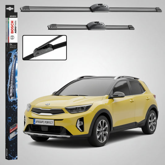 Set 2 Ștergătoare Parbriz Bosch Aerotwin Retrofit AR653S pentru Kia Stonic YB (2017–Prezent) – 650 mm + 400 mm | Prindere Tip Cârlig (J-Hook)
