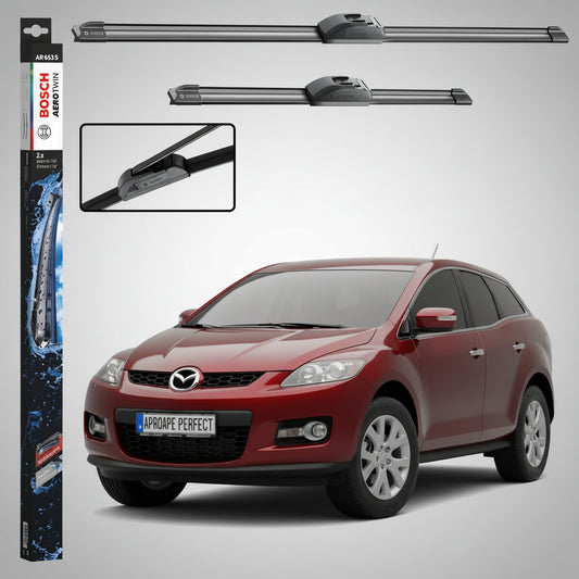 Set 2 Ștergătoare Parbriz Bosch Aerotwin Retrofit AR653S pentru Mazda CX-7 ER (2006–2012) – 650 mm + 400 mm | Prindere Tip Cârlig (J-Hook)
