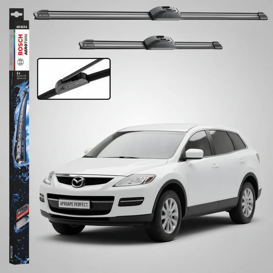 Set 2 Ștergătoare Parbriz Bosch Aerotwin Retrofit AR653S pentru Mazda CX-9 TB (2006–2015) – 650 mm + 400 mm | Prindere Tip Cârlig (J-Hook)