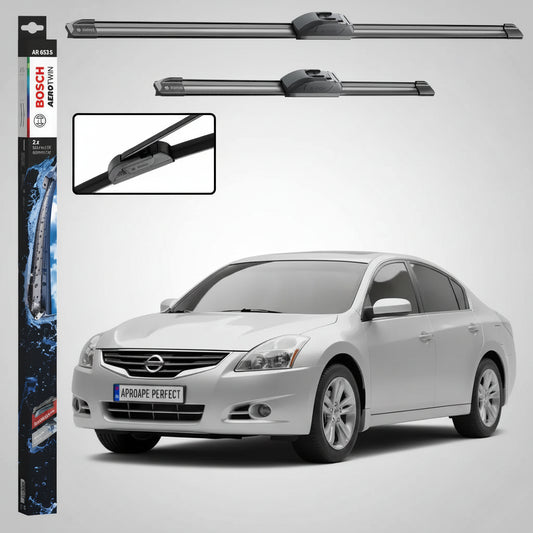 Set 2 Ștergătoare Parbriz Bosch Aerotwin Retrofit AR653S pentru Nissan Altima L32 (2006–2012) – 650 mm + 400 mm | Prindere Tip Cârlig (J-Hook)