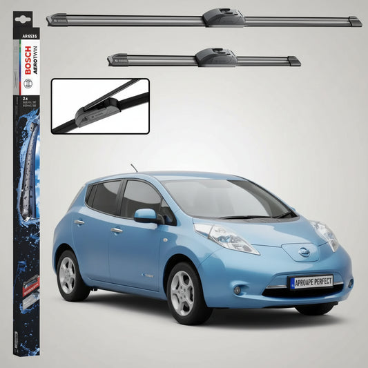 Set 2 Ștergătoare Parbriz Bosch Aerotwin Retrofit AR653S pentru Nissan Leaf ZE0 (2010–2017) – 650 mm + 400 mm | Prindere Tip Cârlig (J-Hook)