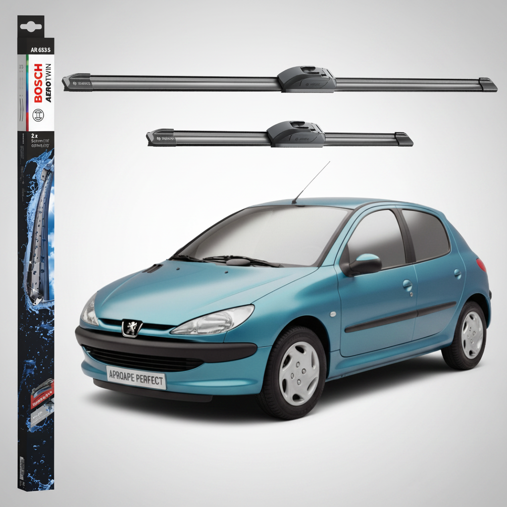 Ștergătoare Parbriz Peugeot 206 Hatchback (2A/C) 1998-2009 | Set Față 650+400mm Aerotwin AR653S | Bosch