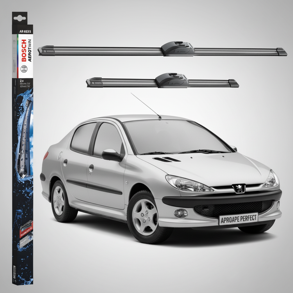 Ștergătoare Parbriz Peugeot 206 Saloon 2007- | Set Față 650+400mm Aerotwin AR653S | Bosch