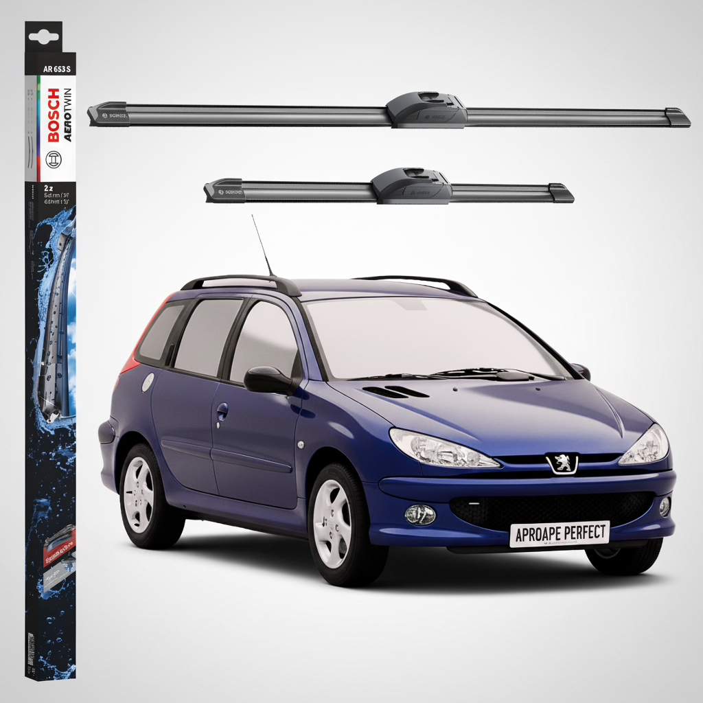 Ștergătoare Parbriz Peugeot 206 SW (2E/K) 2002-2009 | Set Față 650+400mm Aerotwin AR653S | Bosch